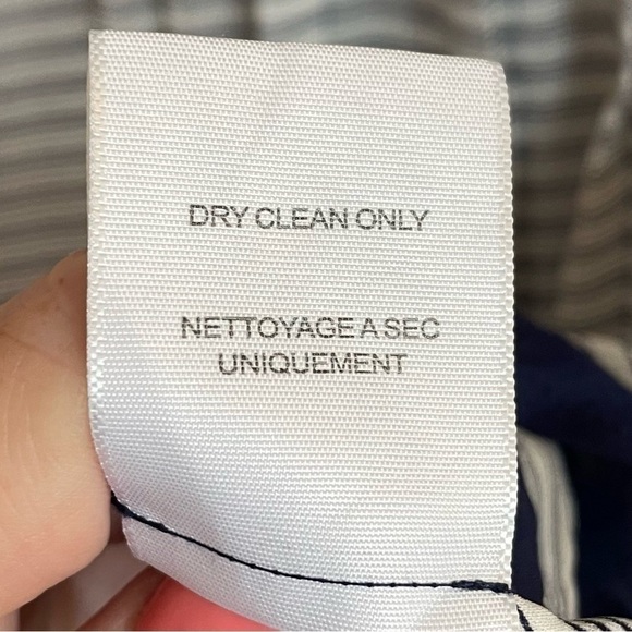 Joie Modine Striped Pintuck Blouse, 100% Silk, Navy & White, Size S - Picture 9 of 9